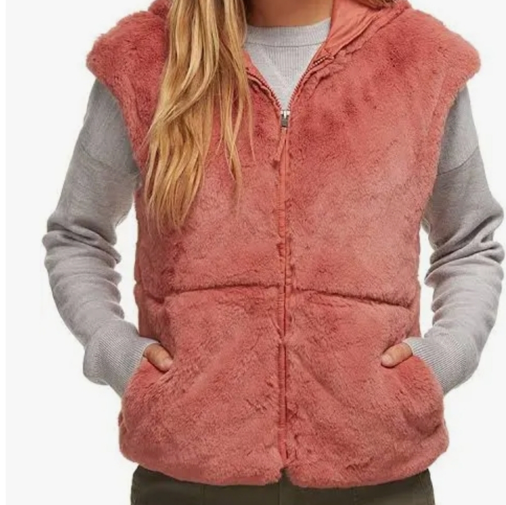 Patagonia Lunar Frost Hooded Vest Century Pink Wornwear Small Soft